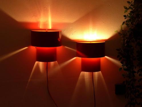 2 x Zeldzaam Wandlamp Vintage Lamp Jaren 80 HappyLight, Huis en Inrichting, Lampen | Wandlampen, Metaal, Ophalen of Verzenden