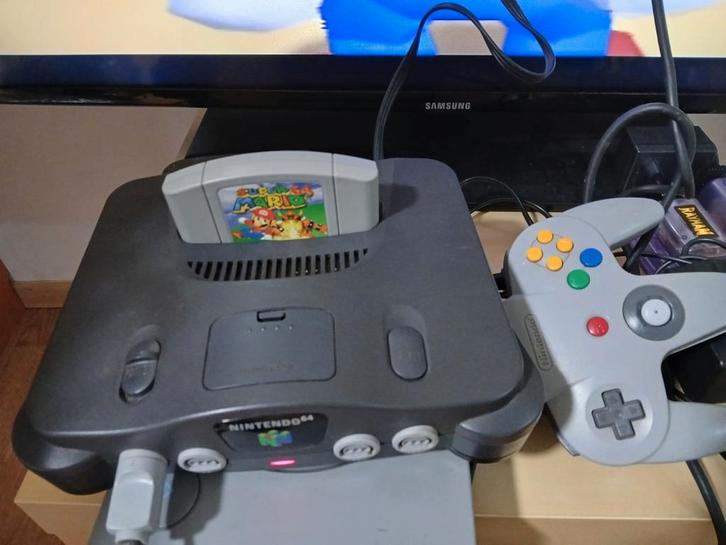 N64-console met Mario 64!, Games en Spelcomputers, Spelcomputers | Nintendo 64, Gebruikt, Ophalen of Verzenden
