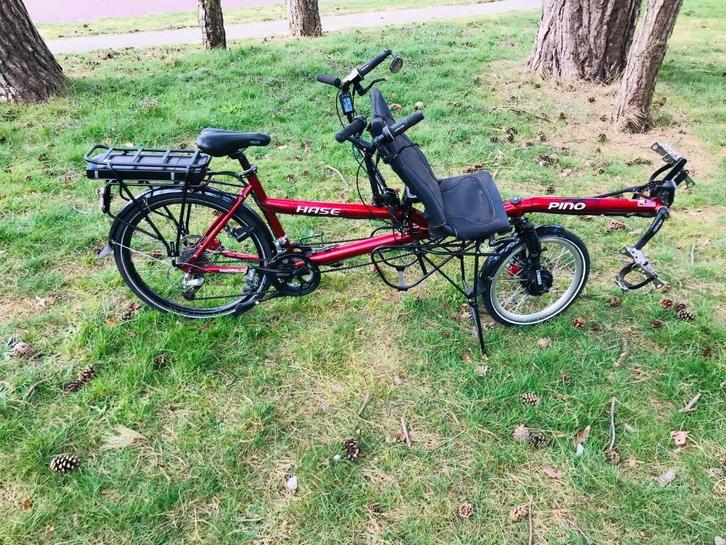 E-Hase Pino tandem met deelbare frame te koop., Fietsen en Brommers, Fietsen | Tandems, Gebruikt, Opvouwbaar, Ophalen of Verzenden