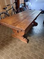 Massief eiken klooster tafel, Huis en Inrichting, Tafels | Eettafels, 200 cm of meer, 50 tot 100 cm, Gebruikt, Eikenhout