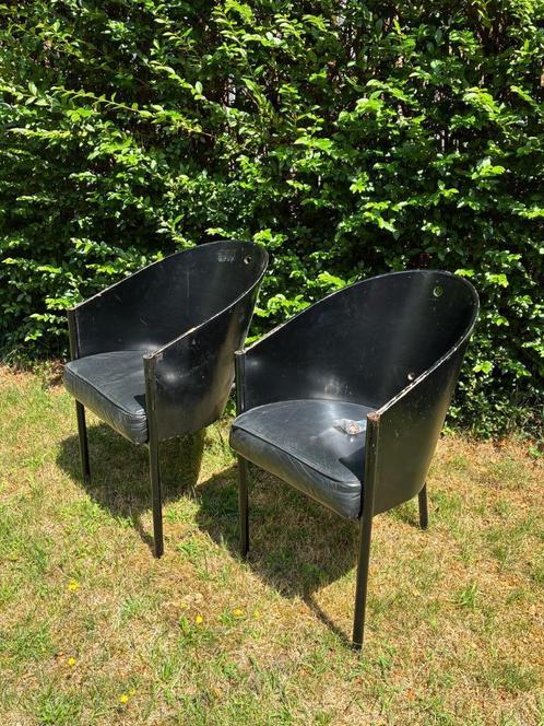 Starck Costes Aleph stoelen opknappers, Huis en Inrichting, Stoelen, Gebruikt, Twee, Hout, Metaal, Zwart, Ophalen