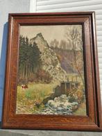 huile sur toile environ de laroche signe rene de baugnies, Antiek en Kunst, Ophalen