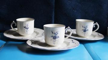 3 Mokka-tassen met Ondertas ~Villeroy Boch Vieux Luxembourg~ beschikbaar voor biedingen