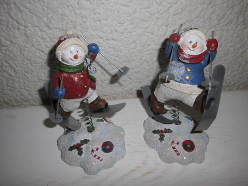 sneeuwman met ski's op veer, Diversen, Kerst, Ophalen of Verzenden