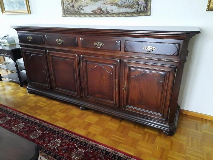 eetkamer in eik / tafel -stoelen en dressoir, Huis en Inrichting, Complete eetkamers, Zo goed als nieuw, 6 tot 8 stoelen, Ophalen