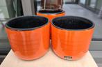 bloempotjes 3st. vr 5,00 EUR- oranje craquelé-lees info aub!, Ophalen