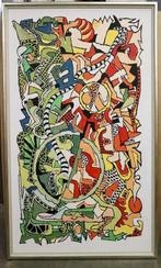 Pierre PISIVIN, abstracte compositie 2, Antiek en Kunst, Kunst | Schilderijen | Abstract, Ophalen