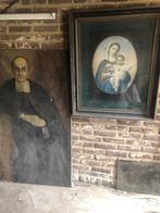2 oude antieke religieuze portretten schilderijen, Ophalen