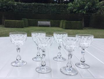 Set 6 19de eeuwse uitzonderlijke kristallen glazen  Set/6€ beschikbaar voor biedingen