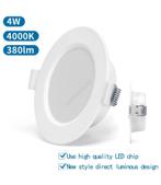 6 LED inbouwspots/4W/230V 4000K d. 9,8 cm wit, Ophalen, Kunststof, Nieuw, Led