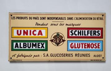 Emaille reclamebord Glucoseries Réunies Aalst. beschikbaar voor biedingen