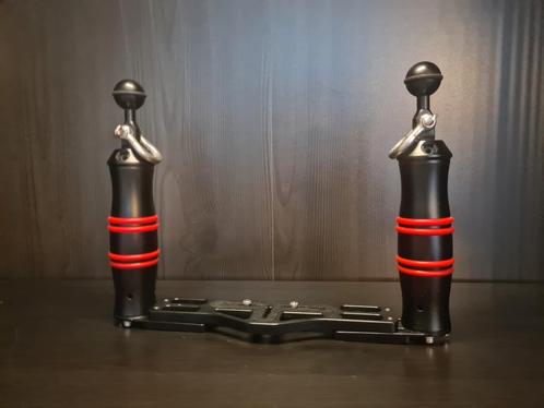 WeeFine aluminium dubbele tray met handvatten en 1" balls, Audio, Tv en Foto, Fotografie | Onderwatercamera's, Zo goed als nieuw