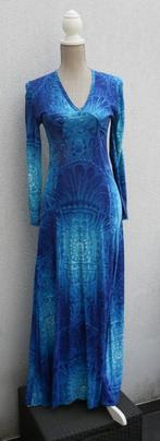 Splendide longue robe Vintage 38 (années '70), Enlèvement ou Envoi, Comme neuf, Taille 38/40 (M), Bleu