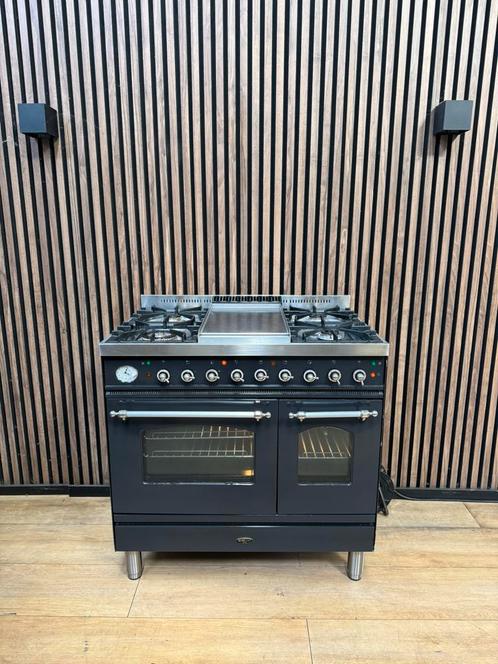 Mooie Boretti antraciet Fornuis 90 cm (Gratis bezorgen), Elektronische apparatuur, Fornuizen, Zo goed als nieuw, Vrijstaand, Gas