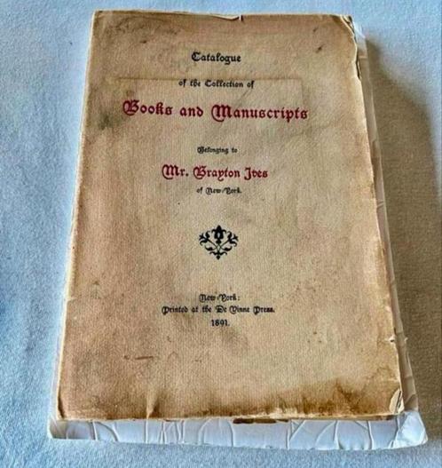 130 jaar oud CATALOGUE BOOKS Mr. Branton Joes new york 1891, Antiek en Kunst, Antiek | Boeken en Manuscripten, Ophalen of Verzenden