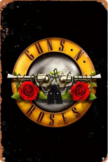 Metalen vintage mancave reclamebord Guns N Roses- nieuw