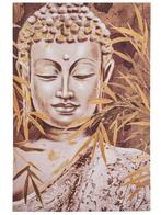 Canvas Boeddha op houten frame (80 x 53 cm), Autres types, 75 cm ou plus, Enlèvement ou Envoi, 50 à 75 cm