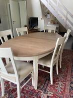 ovalen tafel met 6 stoelen, Huis en Inrichting, Tafels | Eettafels, Ophalen, Vijf personen of meer, Ovaal, Landelijk
