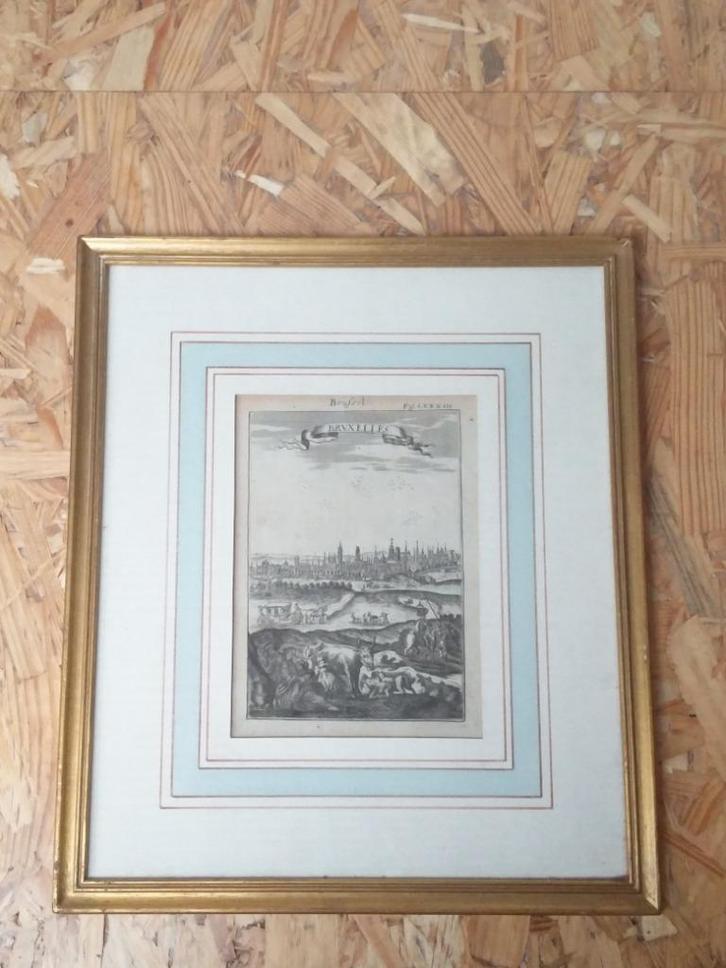 gravure Brussel Bruxelles 18eme Porte de Ninove Molenbeek, Antiek en Kunst, Kunst | Etsen en Gravures, Ophalen of Verzenden