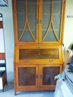 Volhouten secretaire kast met opbergruimte en glas, Enlèvement