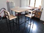table mange debout + chaise haute bois métal, Enlèvement, Comme neuf