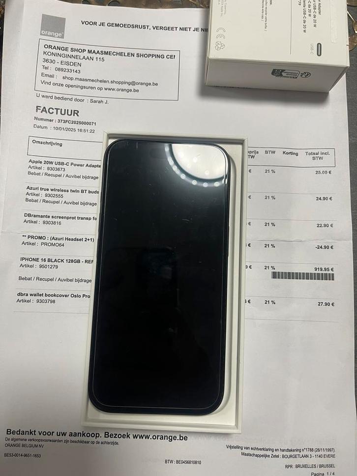Iphone 16 128gb goede staat, Telecommunicatie, Mobiele telefoons | Apple iPhone, Zo goed als nieuw, iPhone 16, Ophalen of Verzenden