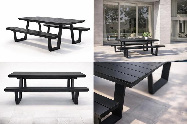 Table de pique -nique neuve, Tuin en Terras, Picknicktafels, Nieuw, Rechthoekig, Aluminium, Ophalen