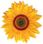Zonnebloem stoffen opstrijk patch embleem, Collections, Vêtements & Patrons, Envoi, Neuf