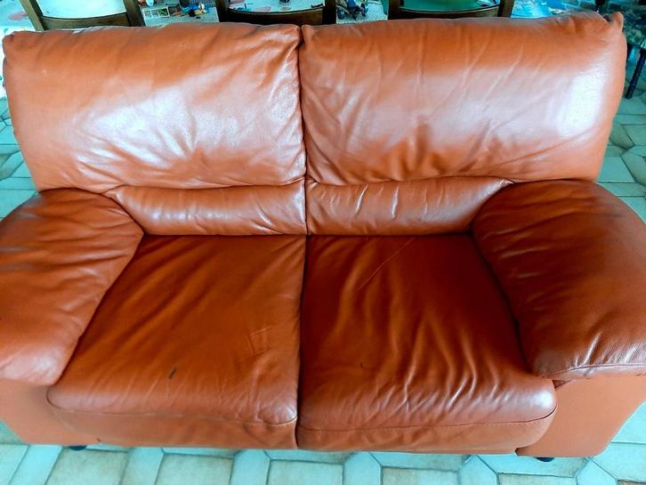 Leren zetel 2-zit, Maison & Meubles, Canapés | Salons, Enlèvement