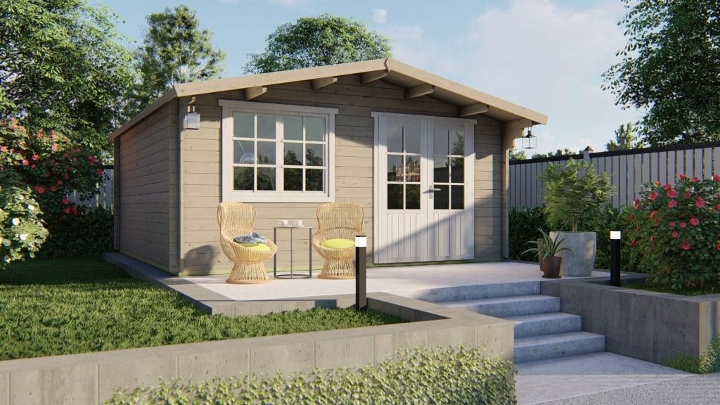 Blokhut - Tuinhuis Salamanca | 34 mm | vuren onbehandeld, Verzenden, Nieuw