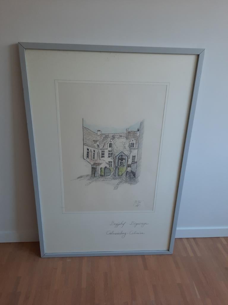 Tekening Begijnhof Lier Calvarieberg, Antiquités & Art, Enlèvement