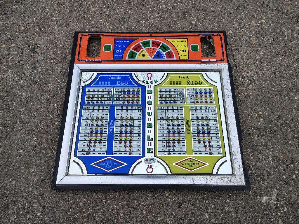 Glazen Ruit: Club Double/ Lyngard / Fruitautomaat /UK, Verzamelen, Automaten | Gokkasten en Fruitautomaten, Ophalen