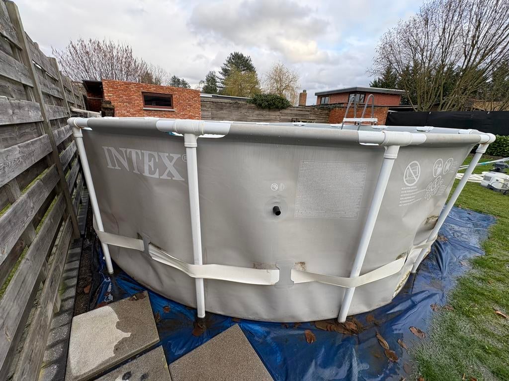 Intex prism frame zwembad 4.6 diameter, Tuin en Terras, Ophalen, Zo goed als nieuw