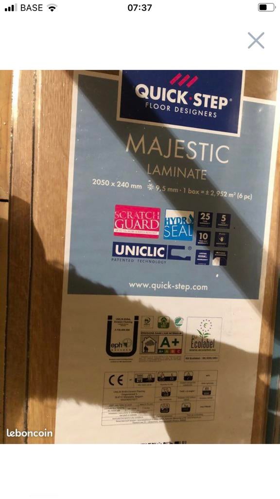 20m2 parquet Quickstep, Bricolage & Construction, Enlèvement, Comme neuf, Parquet