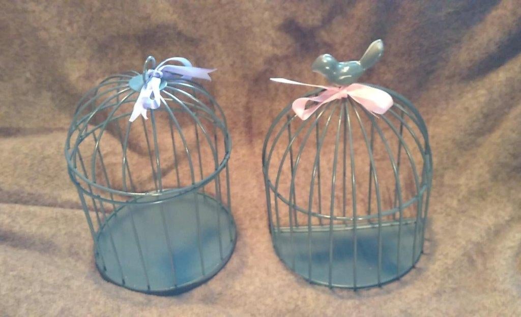 vogelkooitjes grijs Per set van 2 stuks, Huis en Inrichting, Woonaccessoires | Overige, Grijs, Ophalen of Verzenden