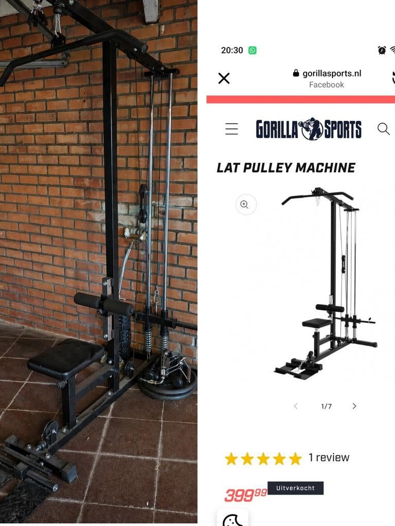 Machine de musculation lat pulldown, Sport en Fitness, Fitnessmaterialen, Armen, Rug, Ophalen