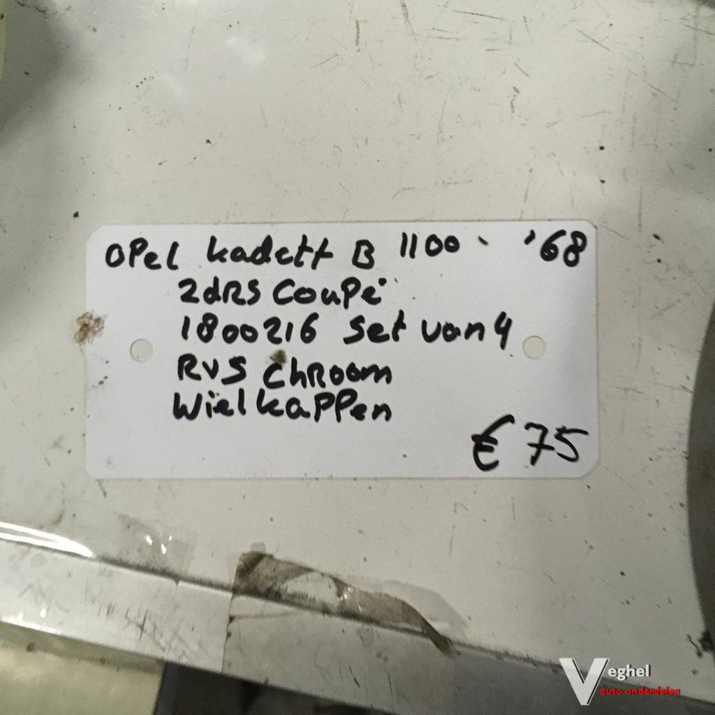 Opel Kadett B 1100 Coupe 1968 Wagennr 1800216  Wieldoppen 4, Auto diversen, Wieldoppen, Gebruikt, -, -, Ophalen of Verzenden