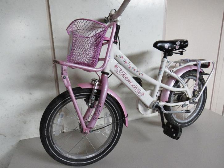 Meisjesfiets 16 inch, Fietsen en Brommers, Fietsen | Meisjes, Zo goed als nieuw, 16 inch, Handrem, Ophalen