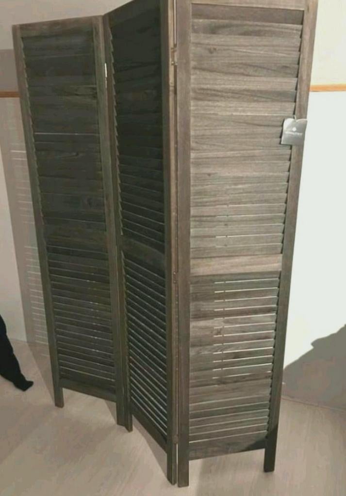 ✨️️ Voir Paravent beau design style store volet en bois gris, Autres marques, Cloison, Autres types, Enlèvement