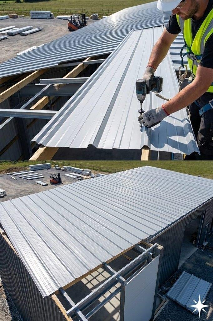 Tôle bac acier / tôle de toiture – 4 m x 1 m / 40€, Doe-het-zelf en Bouw, Dakpannen en Dakbedekking, Nieuw, Golfplaat, Grijs, Ophalen of Verzenden