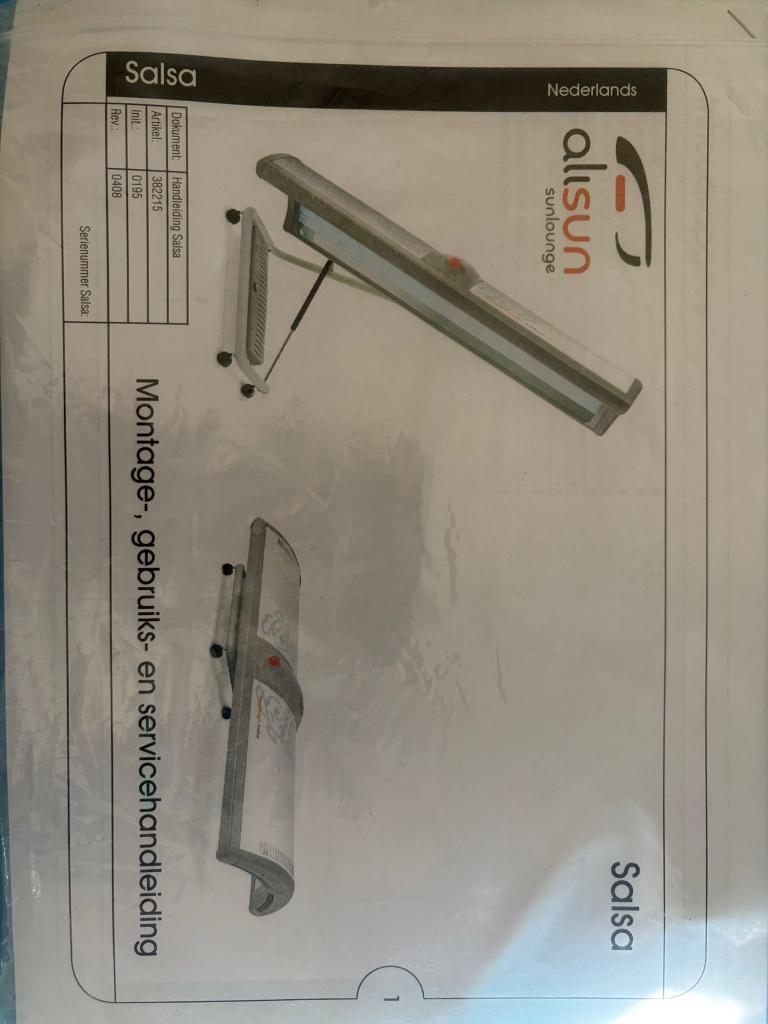 Zonnebank, Alisun sunlounger, Eurosolar, Electroménager, Enlèvement, Comme neuf, Banc solaire simple face, 10 à 15 lampes