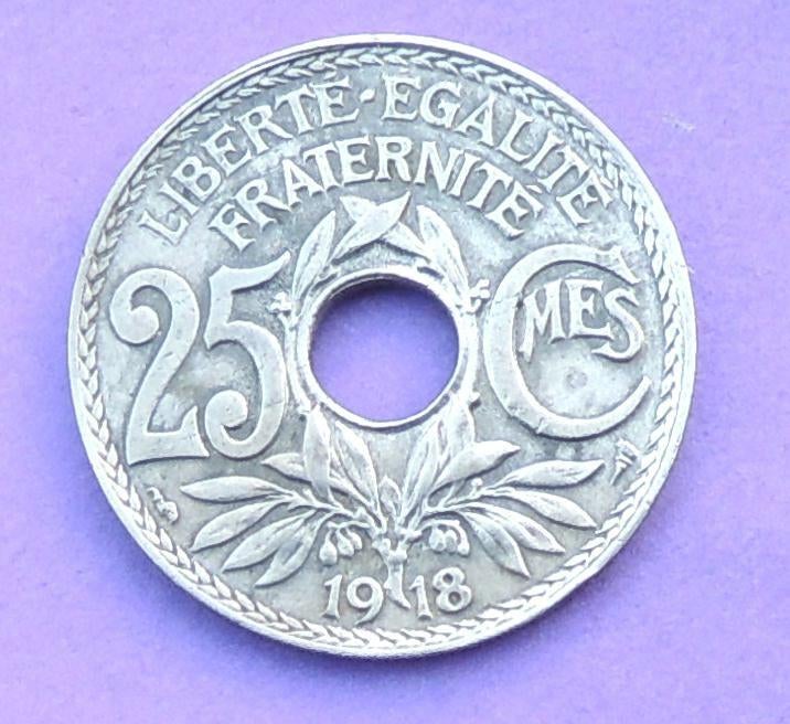 1918 25 centimes Lindauer France, Envoi, France, Monnaie en vrac