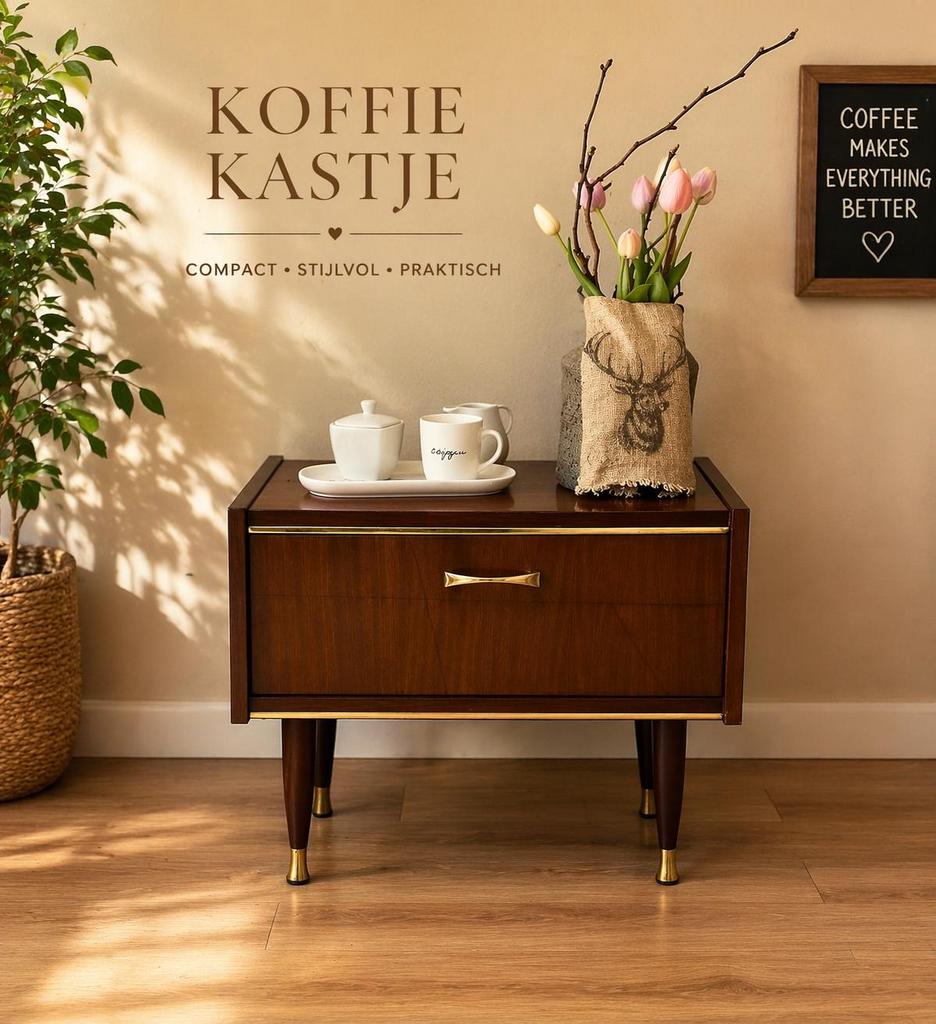 2 Vintage nachtkastjes….RETRO schoonheid, Ophalen