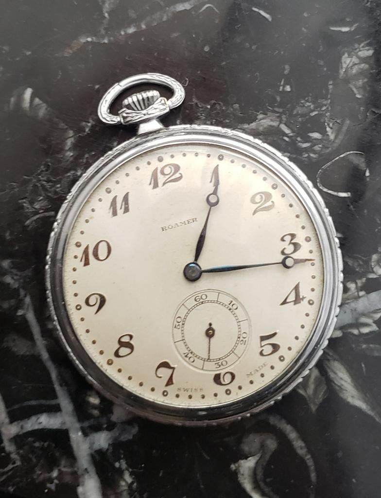 Antique * Montre gousset roamer, Enlèvement ou Envoi, Montre de poche