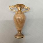 Vintage Onyx Vaas met Messing Details – Amfora Stijl, Ophalen of Verzenden, Zo goed als nieuw, Steen, Minder dan 50 cm