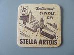 bierviltje EXPO58 Restaurant Civitas Dei Stella Artois, Ophalen of Verzenden, Zo goed als nieuw, Viltje(s), Stella Artois