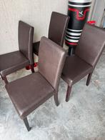 4 bruine Stoelen, Maison & Meubles, Chaises, Enlèvement, Utilisé, Brun, Quatre
