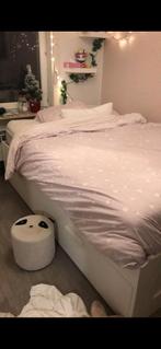 BED (140x200) - MATRAS INCL, Huis en Inrichting, Slaapkamer | Bedden, Ophalen, Gebruikt, 140 cm, Twijfelaar