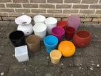 15 stenen bloempotten verschillende kleuren, Ophalen, Zo goed als nieuw, Steen