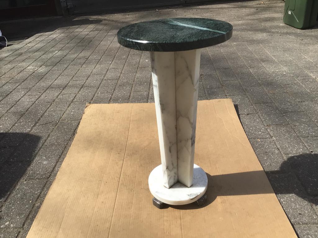 Art deco marmeren zuil, planten standaard, display meubel, Ophalen
